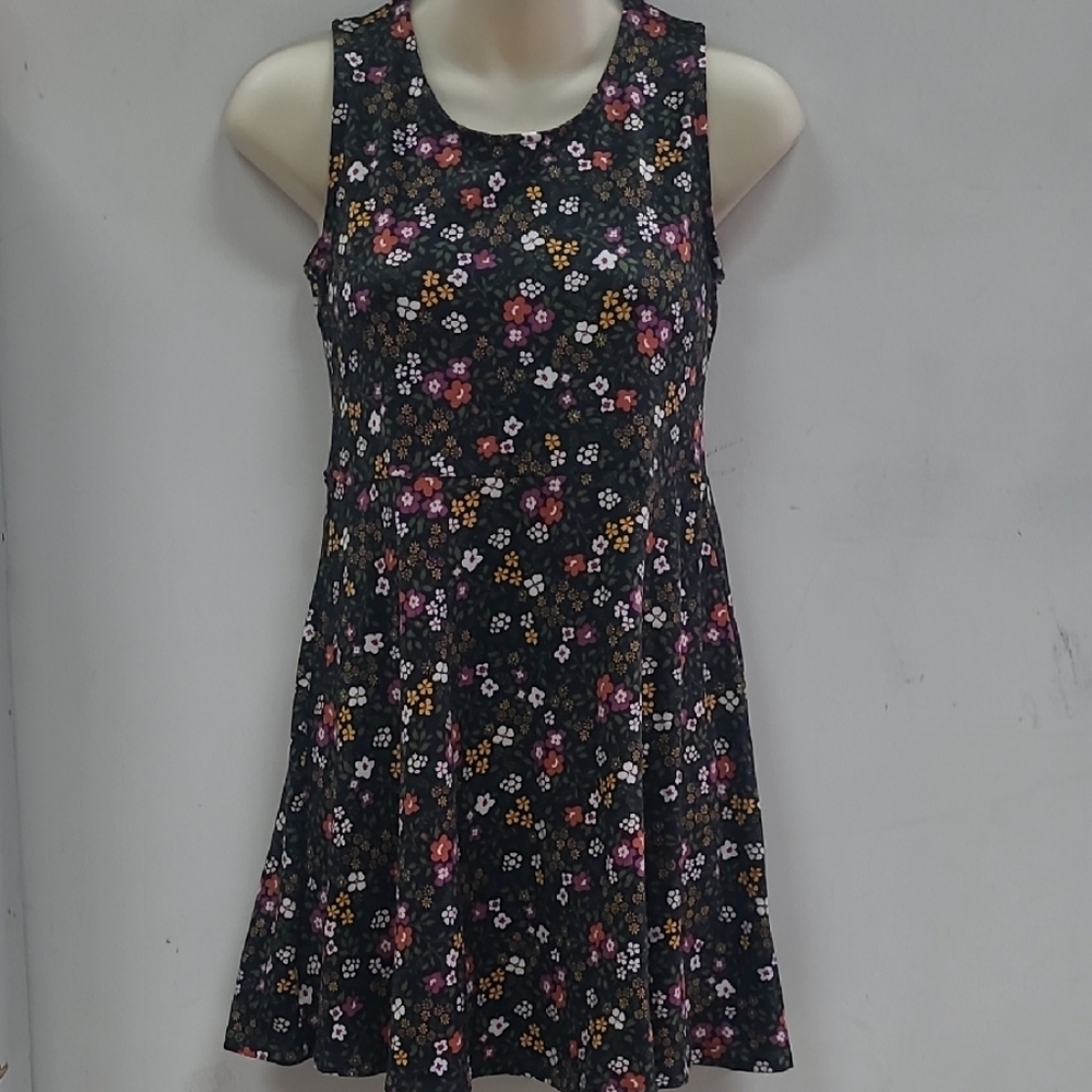 Knitworks Black and Pink Sleeveless A-Line Sundress